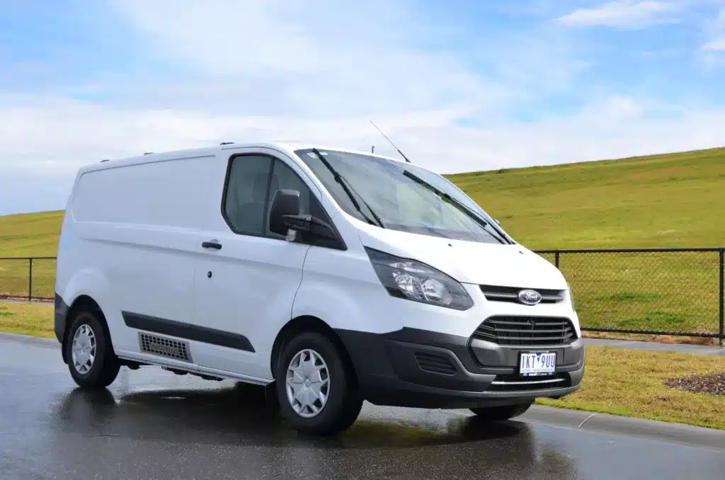 Refrigerated Ford Transit Custom van, front three-quarter view