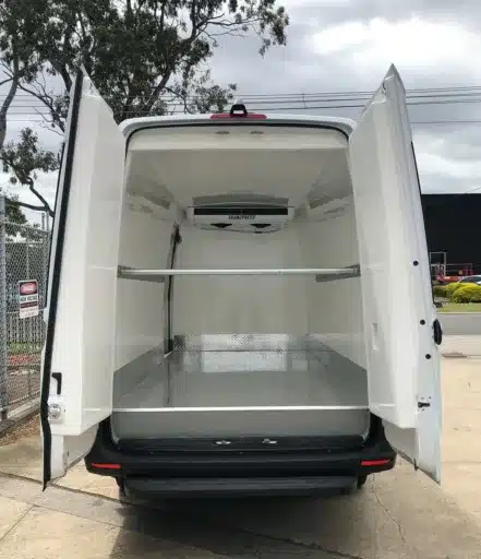 Mercedes-Benz Sprinter 519 refrigerated van with the rear doors open