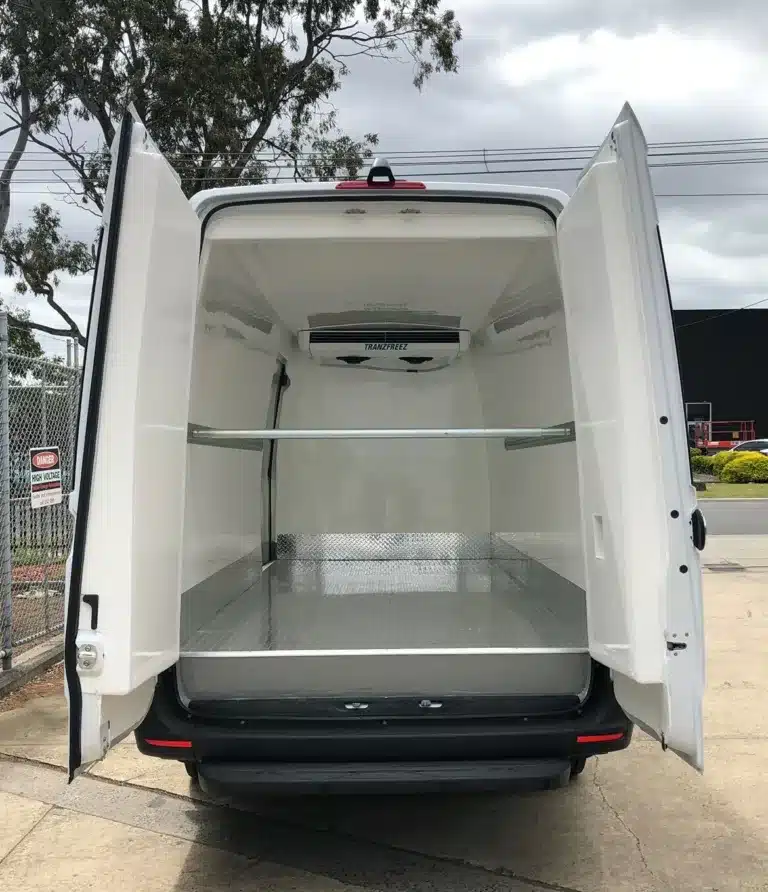 Mercedes-Benz Sprinter 519 refrigerated van with the rear doors open