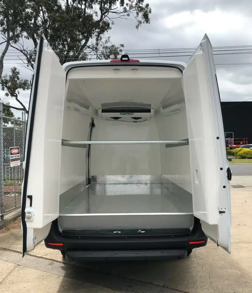 Mercedes-Benz Sprinter 519 refrigerated van with the rear doors open