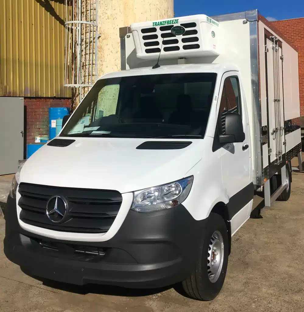 Mercedes-Benz Sprinter cab chassis with a Tranzfreeze refrigerated body