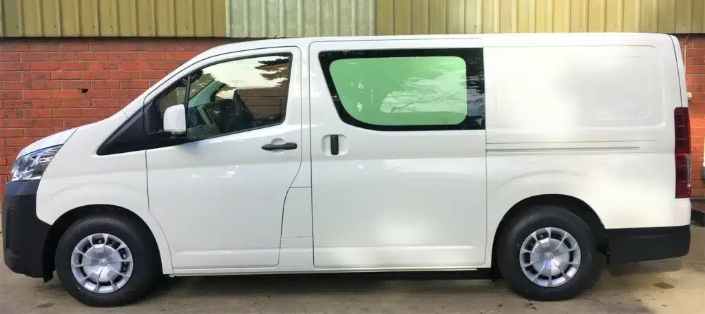 Refrigerated Toyota HiAce van, side profile