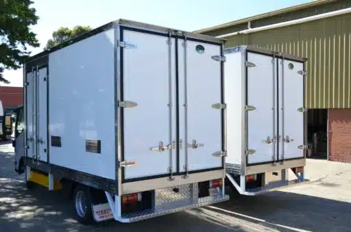 Rear doors of a refrigerated truck body