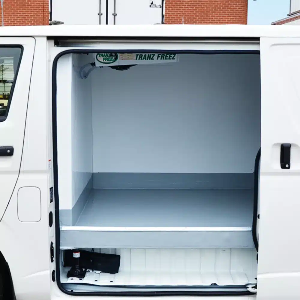 Door seals on the rear opening of a refrigerated van