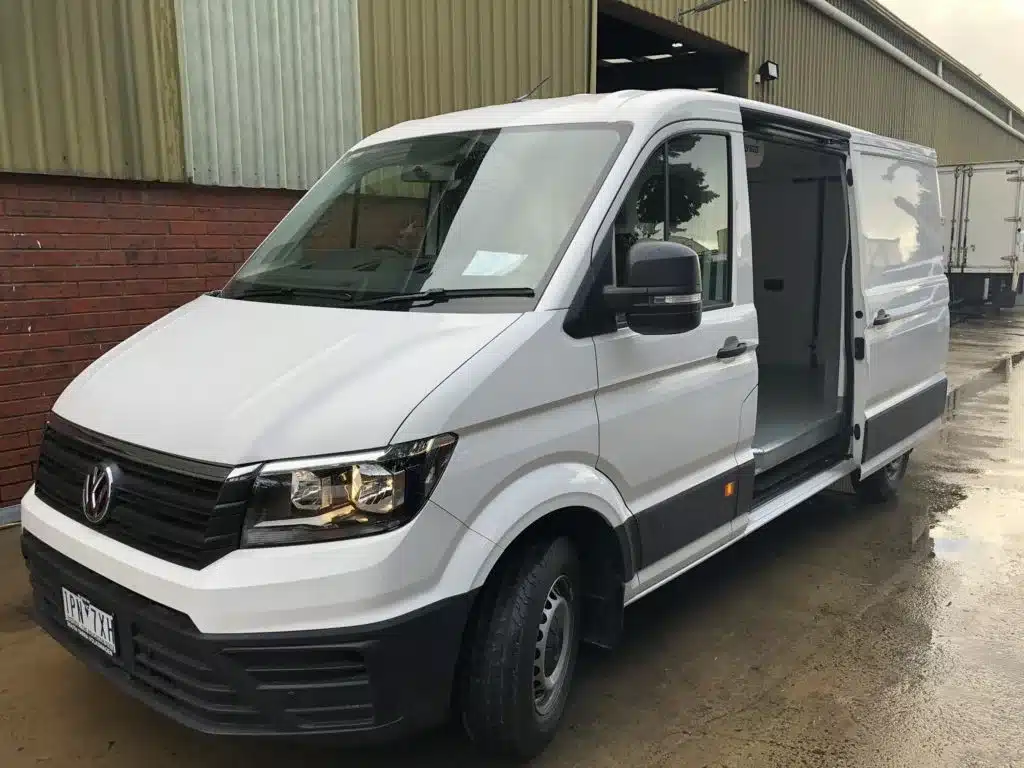 Volkswagen Crafter refrigerated van, front three-quarter view